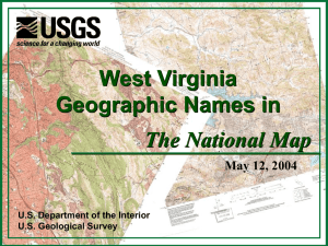 The National Map West Virginia Geographic Names in May 12, 2004
