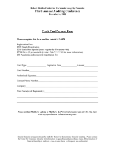 Third Annual Auditing Conference  Credit Card Payment Form