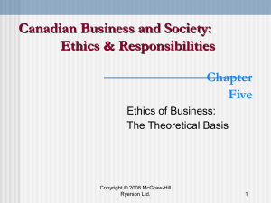 Canadian Business and Society: Ethics &amp; Responsibilities Chapter Five
