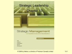 Strategic Leadership Chapter 13 13-1