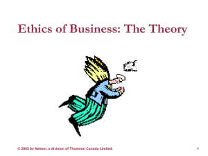 Ethics of Business: The Theory 1