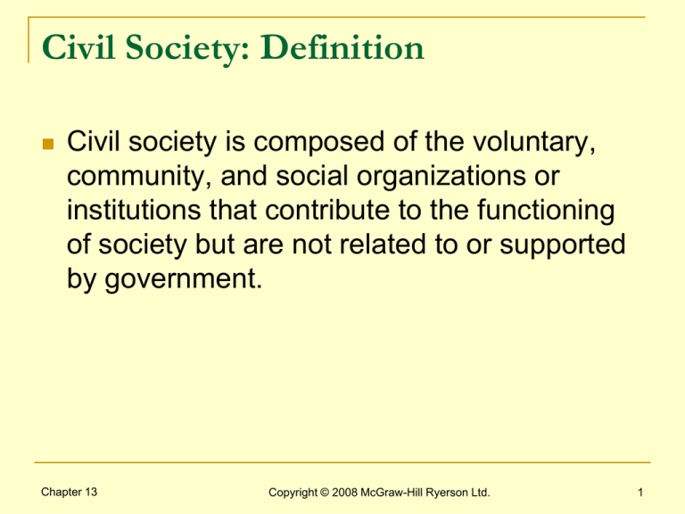 Which Is A Definition Of Civil Society