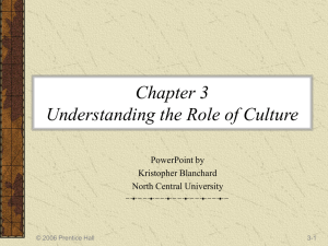 Chapter 3 Understanding the Role of Culture PowerPoint by Kristopher Blanchard