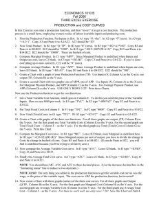 ECONOMICS 1010 B Fall 2006 THIRD EXCEL EXERCISE