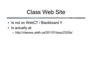 Class Web Site • Is not on WebCT / Blackboard !! –
