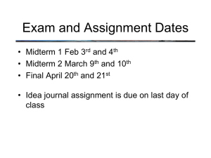 Exam and Assignment Dates
