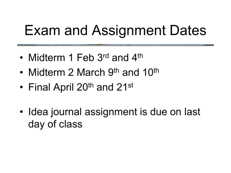 what is assignment dates