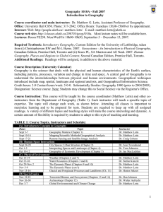 Geography 1010A - Fall 2007 Introduction to Geography Office: