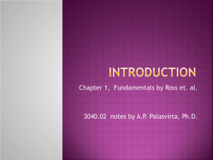 Chapter 1,  Fundamentals by Ross et. al.