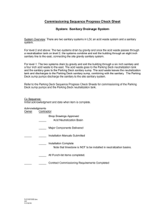 Commissioning Sequence Progress Check Sheet System: Sanitary Drainage System