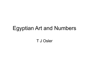 Egyptian Art and Numbers T J Osler