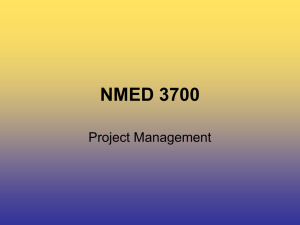 NMED 3700 Project Management