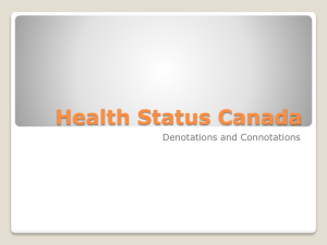 Health Status Canada Denotations and Connotations