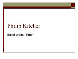 Philip Kitcher Belief without Proof