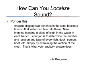 Localize Sound? • Ponder this: