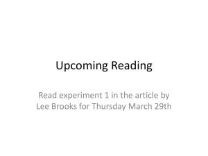 Upcoming Reading Read experiment 1 in the article by