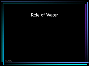 Role of Water 7/17/2016