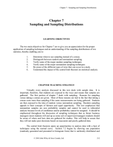 Chapter 7 Sampling and Sampling Distributions