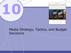 10 Media Strategy, Tactics, and Budget Decisions