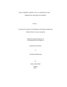 SOLAR THERMAL ENERGY USE AS A SUBSTITUTE FOR A Thesis