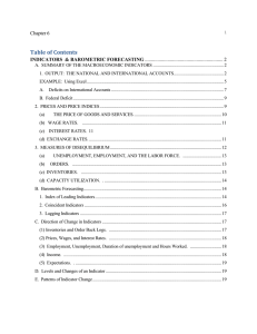 Table of Contents Chapter 6 INDICATORS  &amp; BAROMETRIC FORECASTING