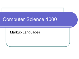 Computer Science 1000 Markup Languages