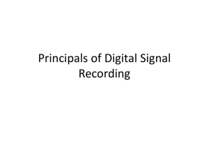 Principals of Digital Signal Recording
