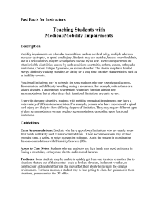 Teaching Students with Medical/Mobility Impairments  Fast Facts for Instructors