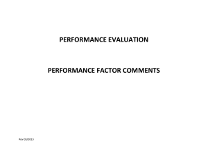 PERFORMANCE EVALUATION  PERFORMANCE FACTOR COMMENTS Rev 03/2013