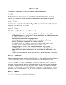 CONSTITUTION Preamble Constitution of The College of Education Graduate Student Organization