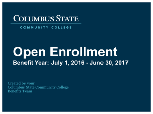 Open Enrollment Benefit Year: July 1, 2016 - June 30, 2017