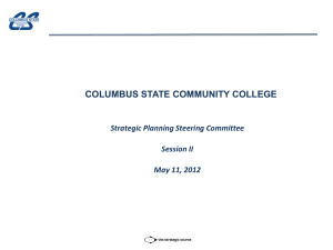 COLUMBUS STATE COMMUNITY COLLEGE Strategic Planning Steering Committee Session II May 11, 2012