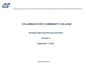 COLUMBUS STATE COMMUNITY COLLEGE Strategic Planning Steering Committee Session V September 7, 2012