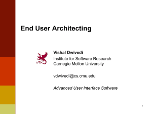 End User Architecting Vishal Dwivedi Institute for Software Research Carnegie Mellon University