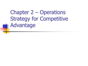 Chapter 2 – Operations Strategy for Competitive Advantage