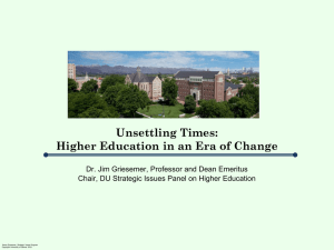 Unsettling Times: Higher Education in an Era of Change