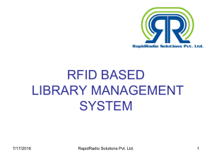 RFID BASED LIBRARY MANAGEMENT SYSTEM 7/17/2016