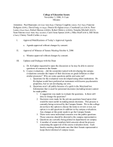 College of Education Senate November 3, 2006, 9-11am Minutes