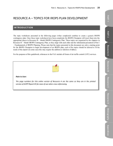 RESOURCE A – TOPICS FOR IROPS PLAN DEVELOPMENT INTRODUCTION 25