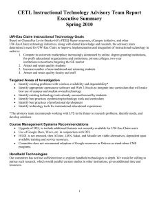 CETL Instructional Technology Advisory Team Report Executive Summary Spring 2010