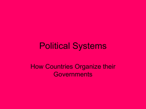 Political Systems How Countries Organize their Governments