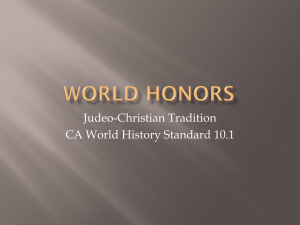 Judeo-Christian Tradition CA World History Standard 10.1
