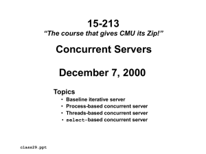15-213 Concurrent Servers December 7, 2000 Topics