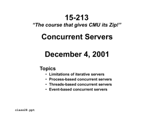 15-213 Concurrent Servers December 4, 2001 Topics