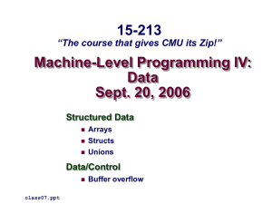 Machine-Level Programming IV: Data Sept. 20, 2006 15-213