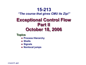 Exceptional Control Flow Part II October 18, 2006 15-213