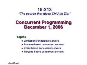 Concurrent Programming December 1, 2006 15-213 “The course that gives CMU its Zip!”