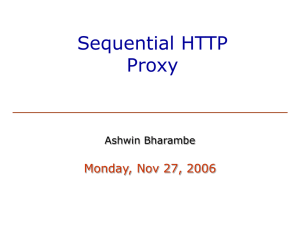 Sequential HTTP Proxy Monday, Nov 27, 2006 Ashwin Bharambe