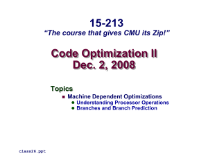 Code Optimization II Dec. 2, 2008 15-213