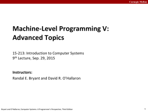 Machine-Level Programming V: Advanced Topics